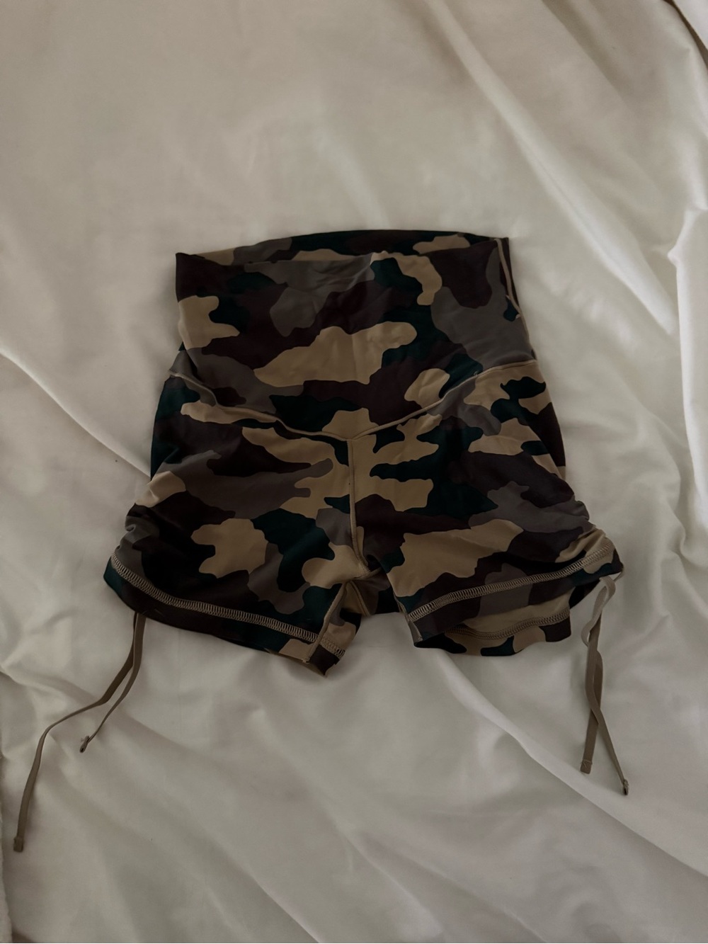Aerie High-Waist Camo Drawstring Women’s Workout Shorts